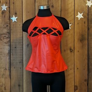 Faux Leather Halter Tank